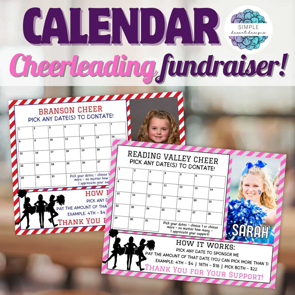 cheerleading calendar template