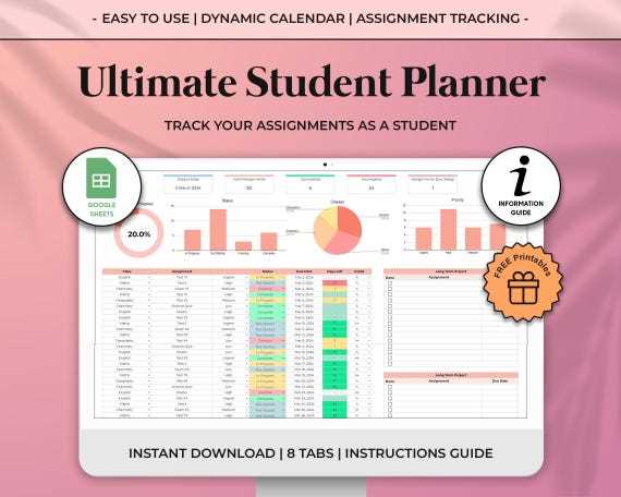 student calendar template