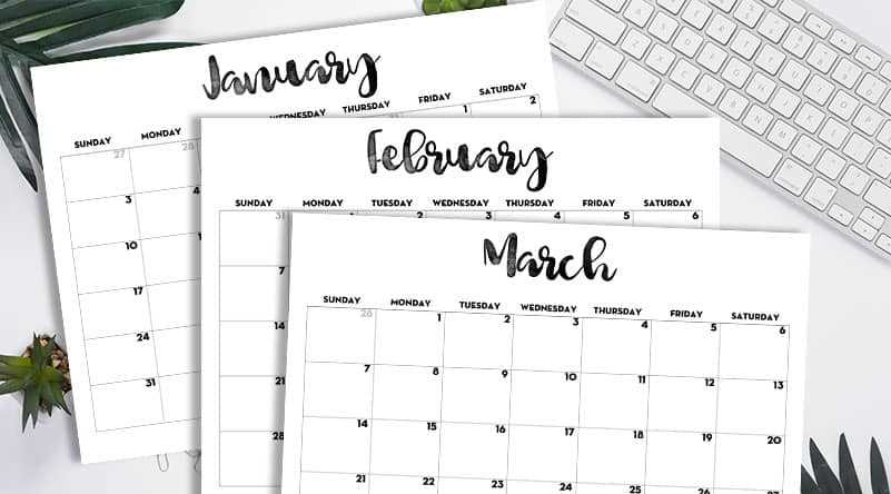 blank calendar free template