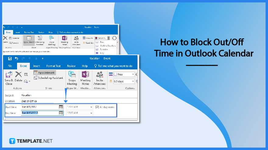 outlook calendar appointment template