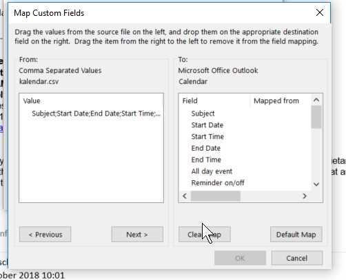 outlook calendar import csv template