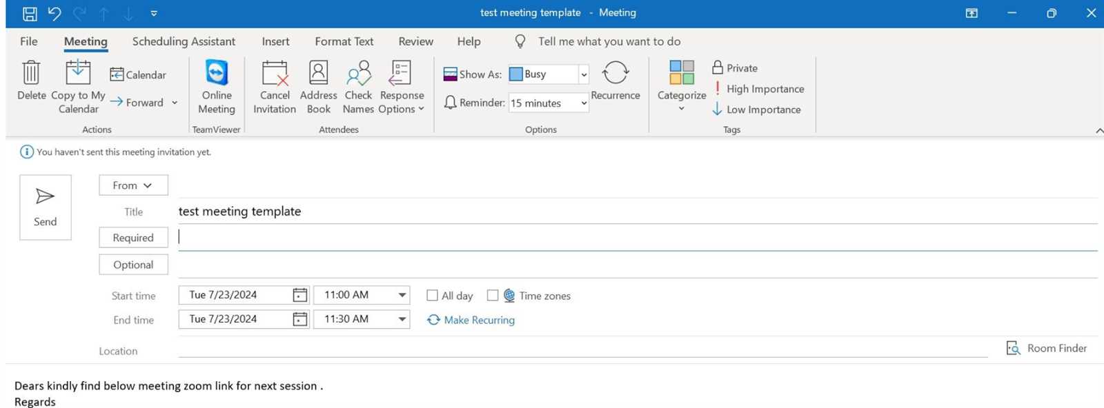 outlook calendar upload template