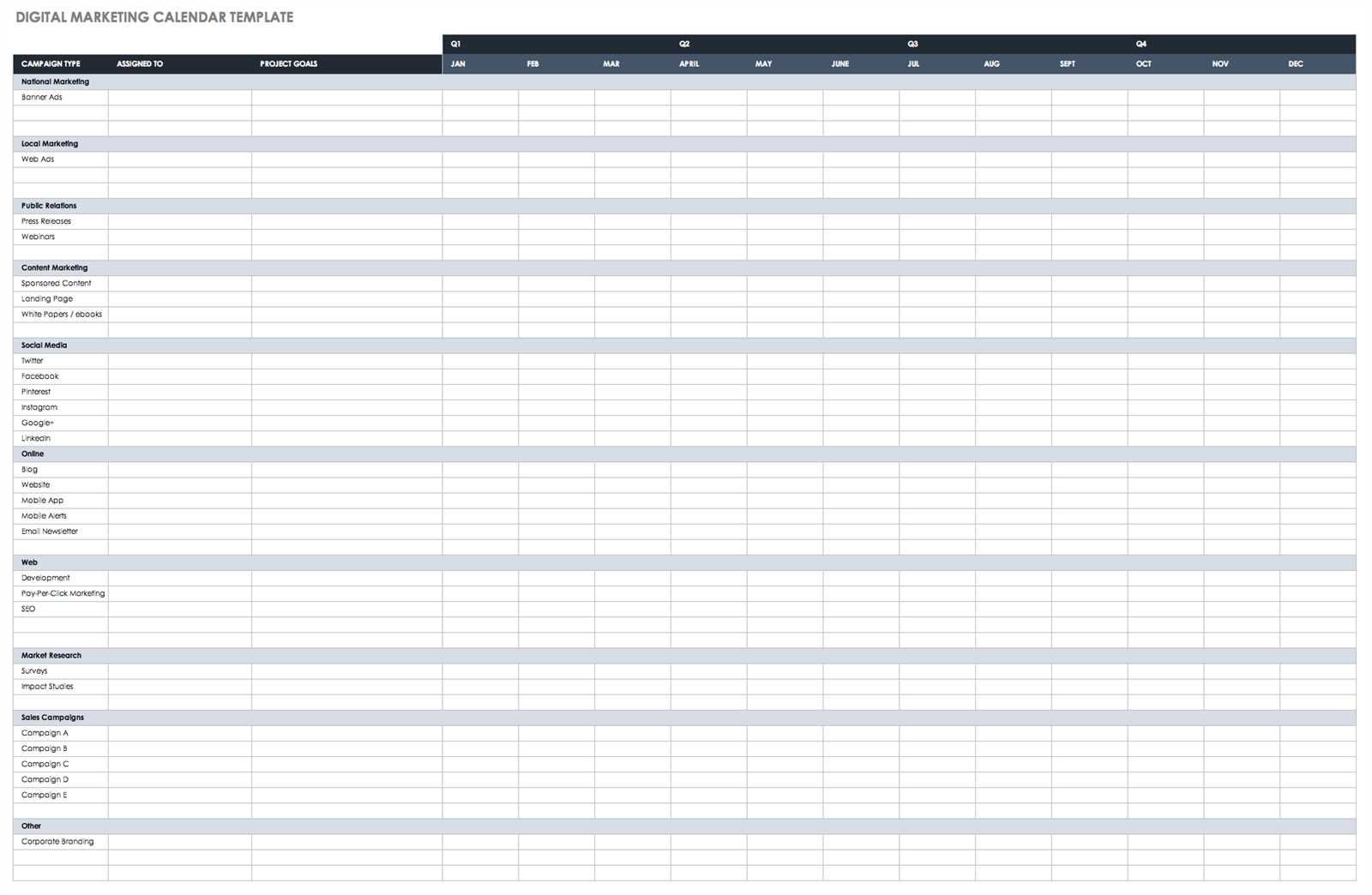 outreach calendar template