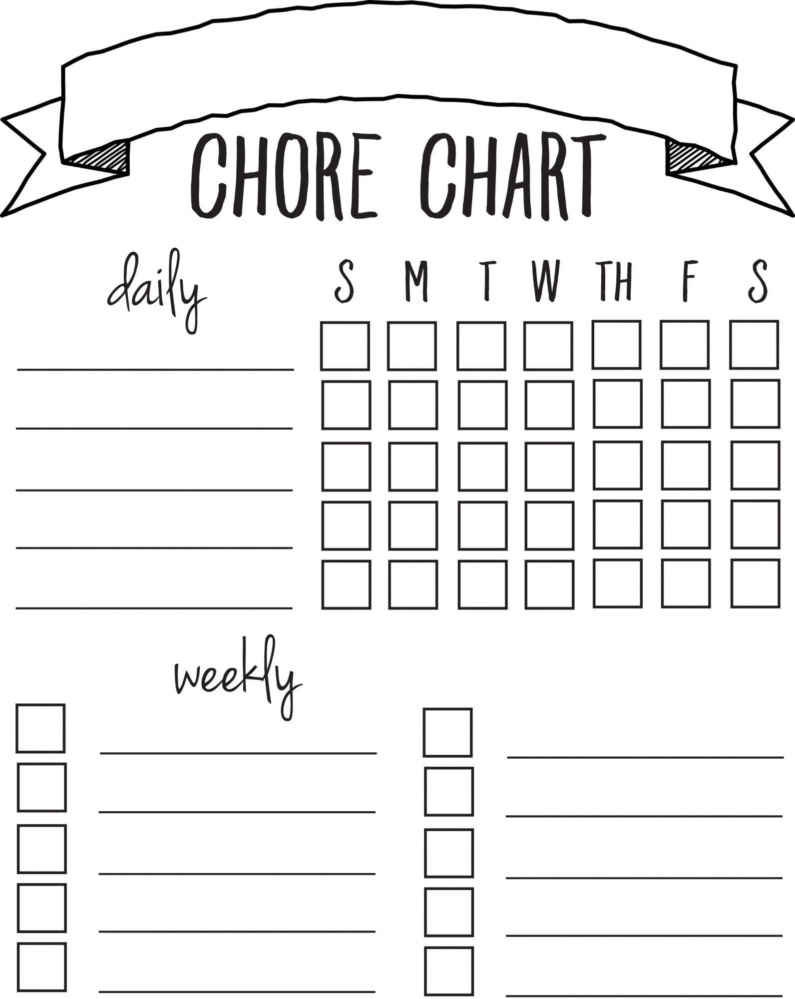 chore calendar template free