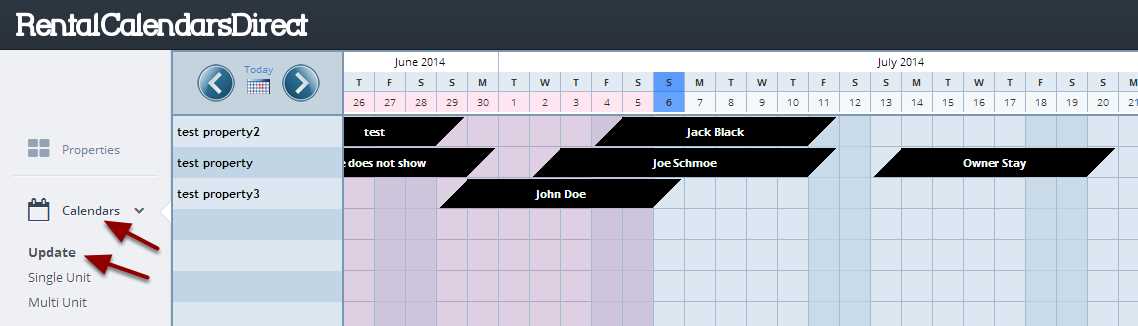 rental calendar template