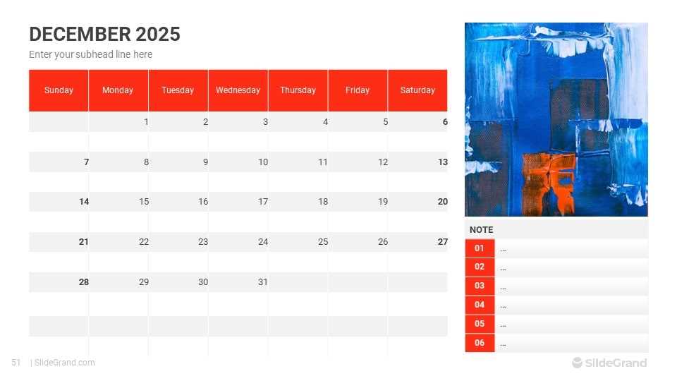 free powerpoint calendar template 2025