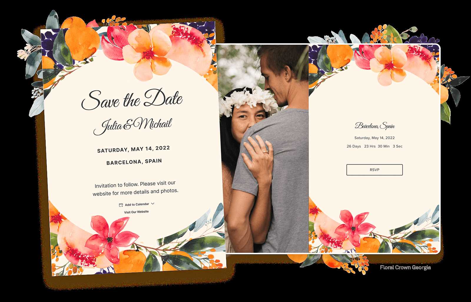 save the date calendar card template