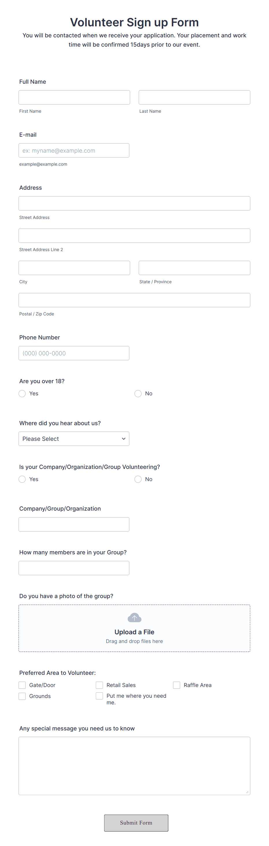 parent volunteer calendar template