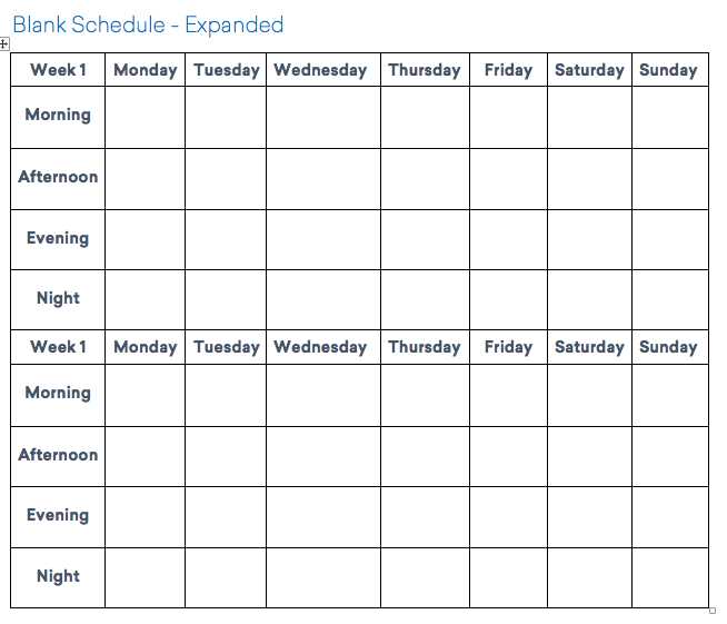 parenting time calendar template