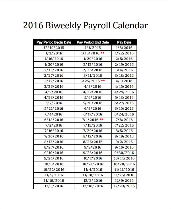 pay period calendar template