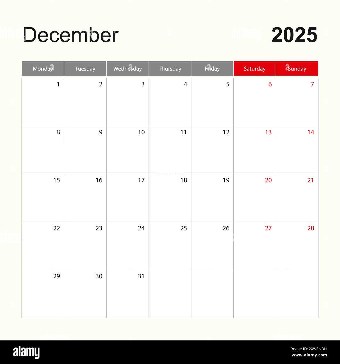 activity calendar template 2025