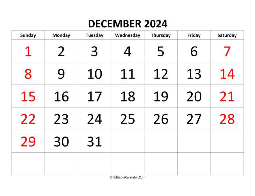 blank calendar template editable