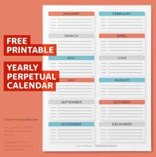 perpetual calendar template free