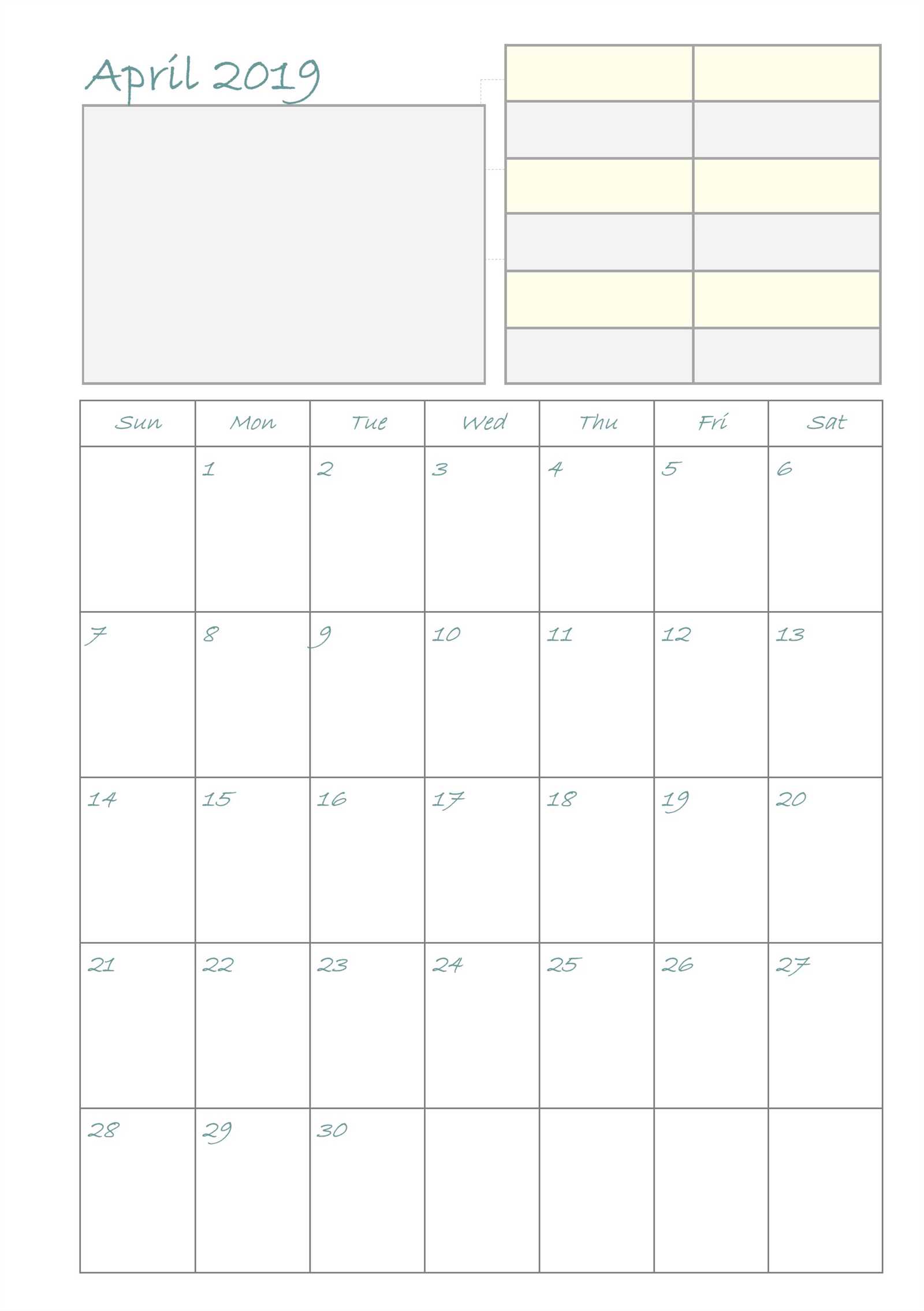 rental calendar template