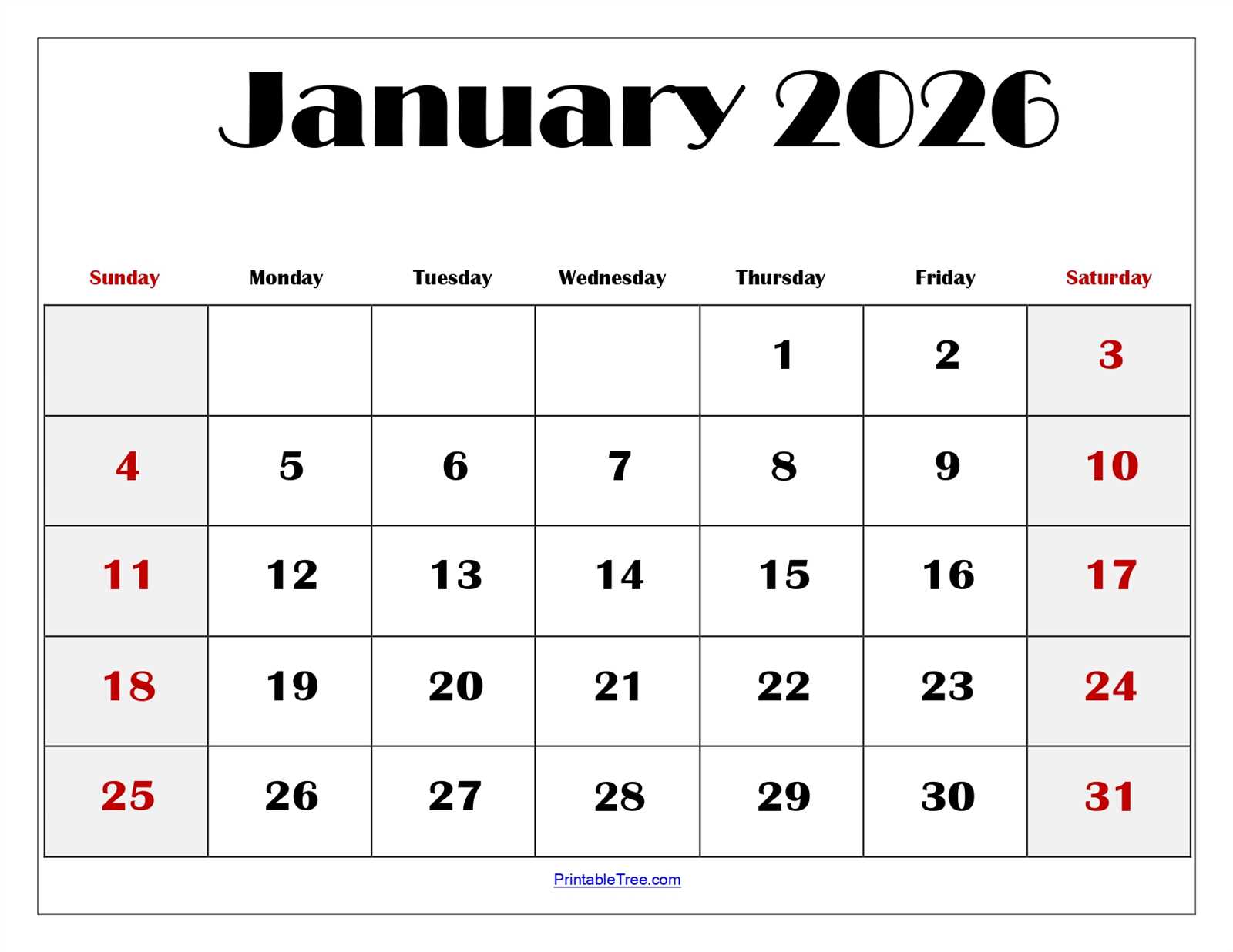 blank january calendar template