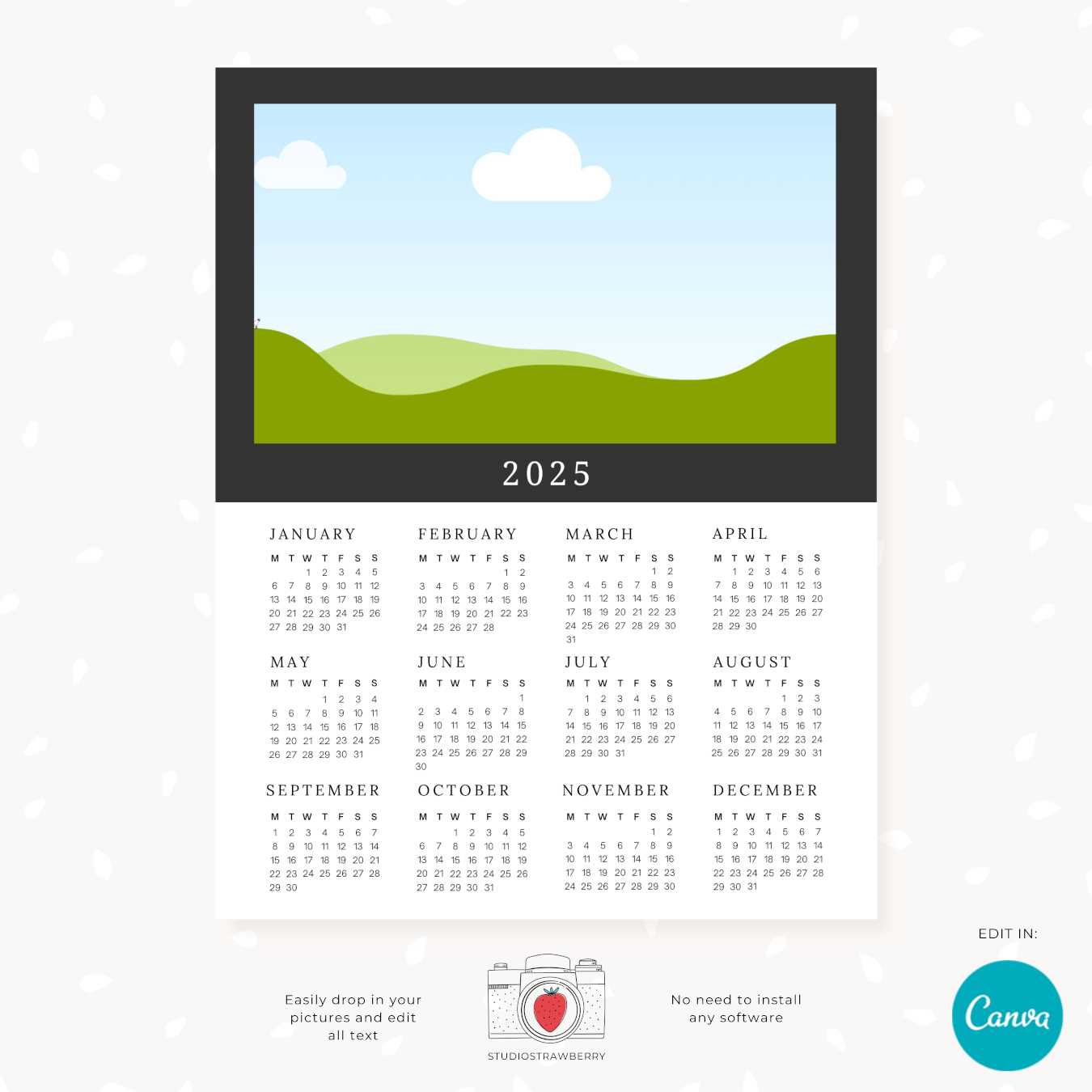 photo calendar template psd