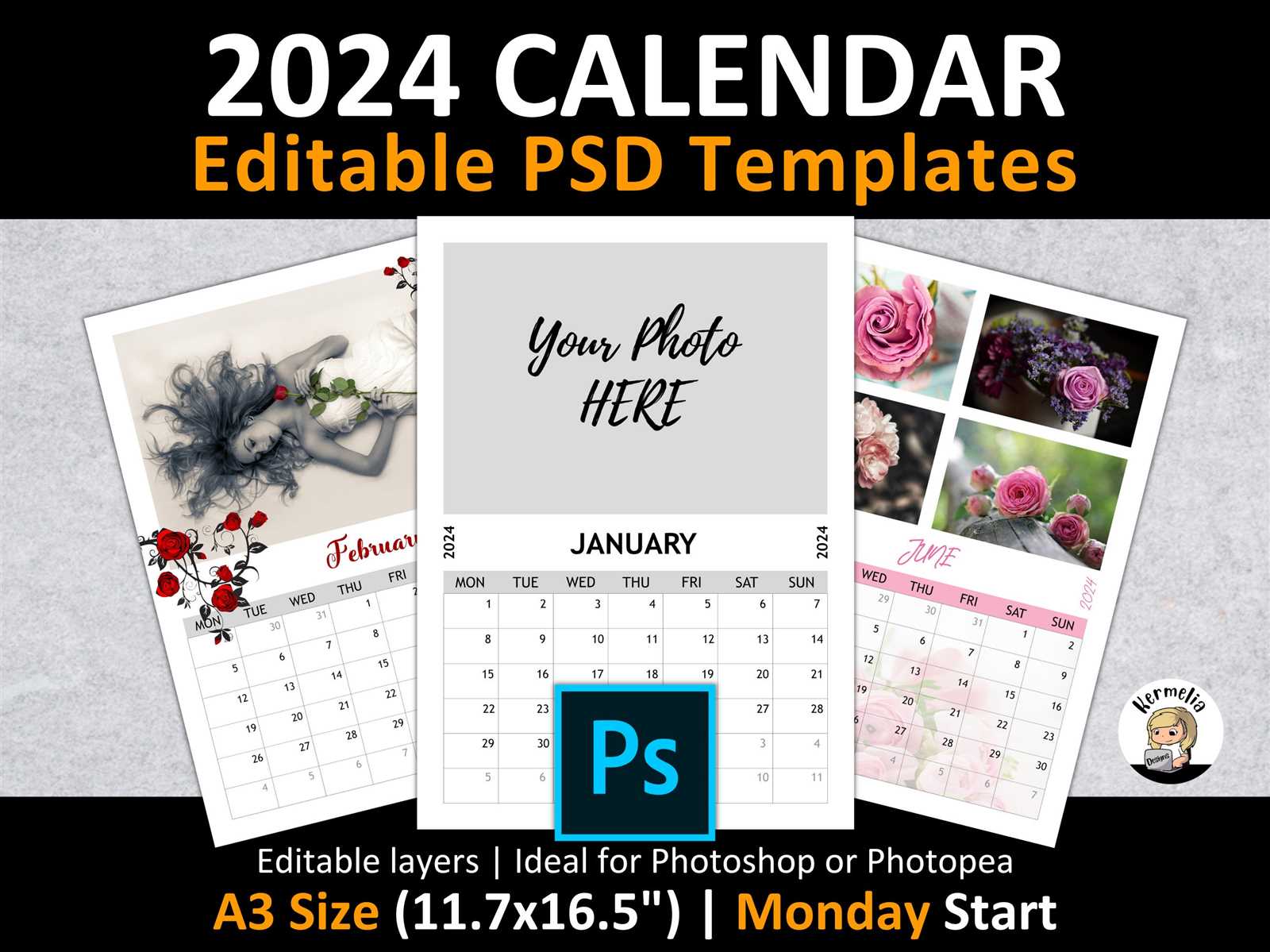 photo calendar template psd