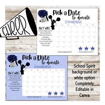 pick a date calendar fundraiser template free