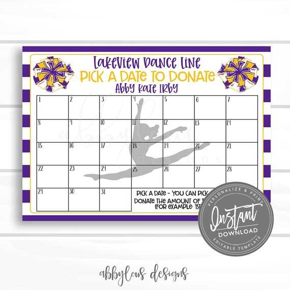 pick a date calendar fundraiser template free