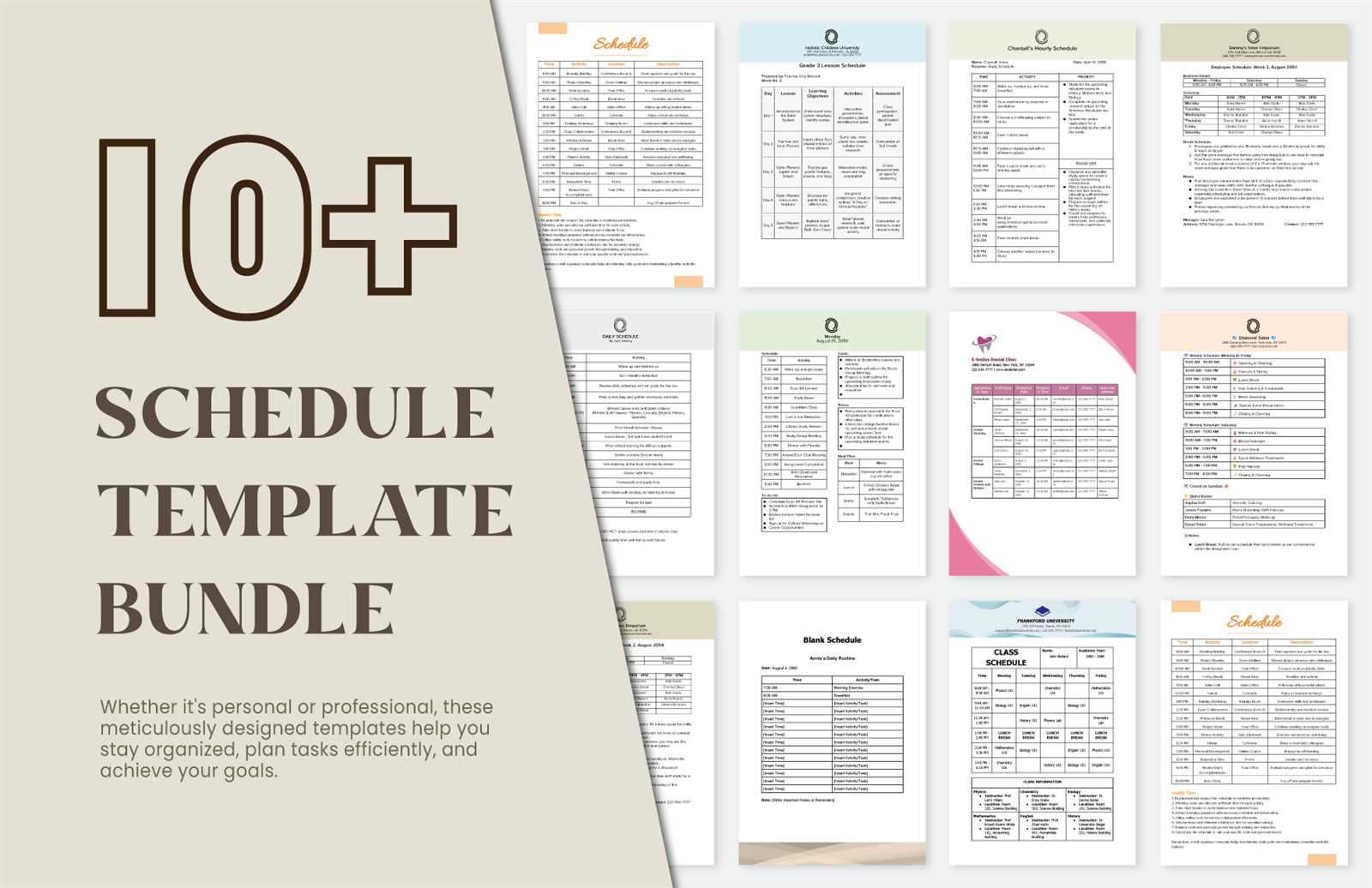 office weekly calendar template