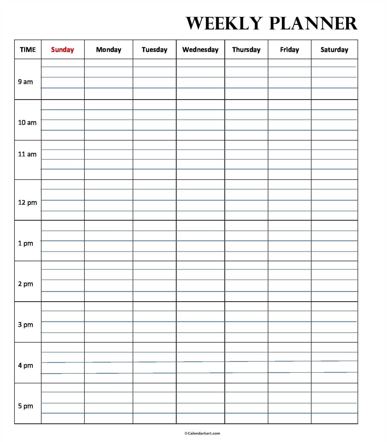 planning calendar template