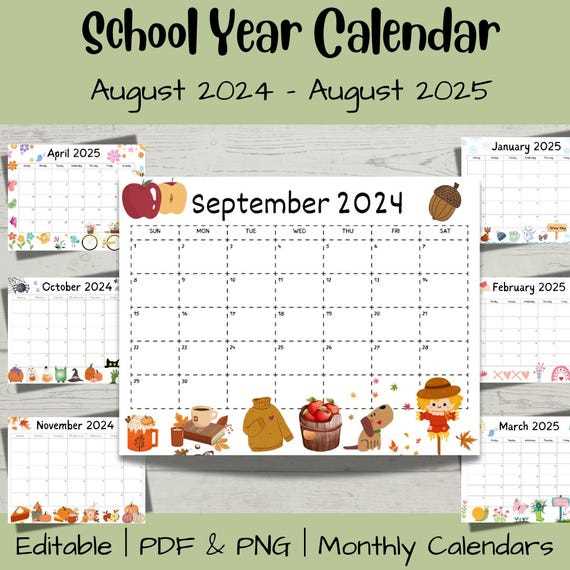 2025 to 2025 school year calendar template