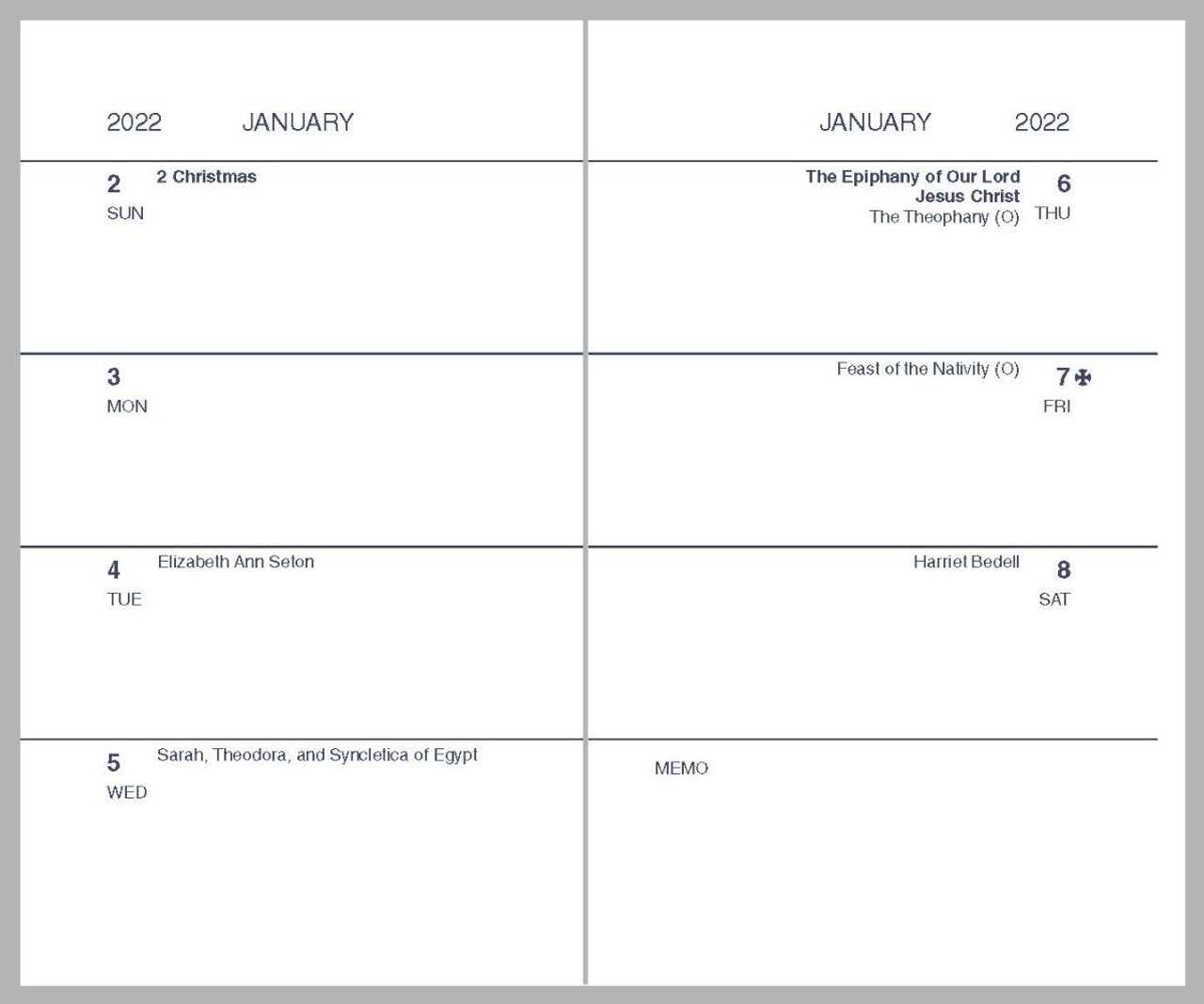 pocket planner calendar template