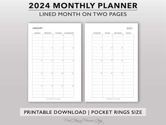 pocket size calendar template