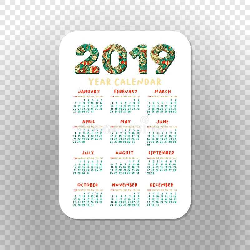 pocket size calendar template