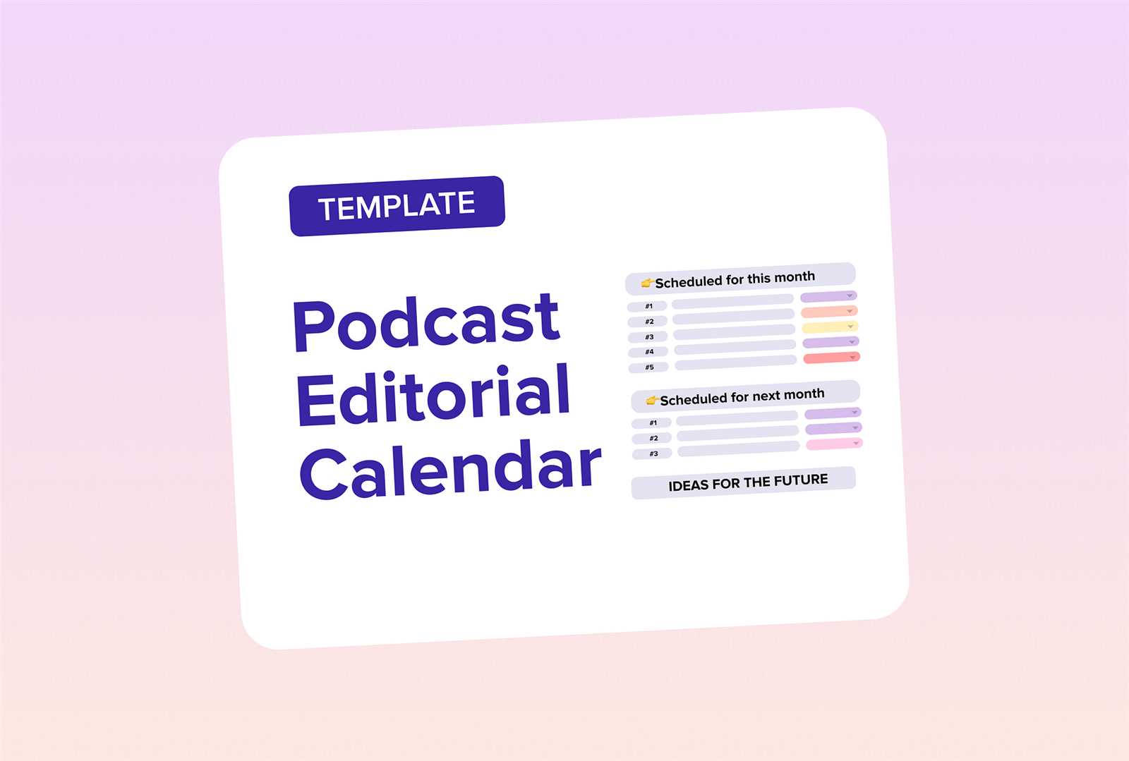 podcast content calendar template