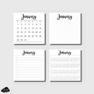 post it note calendar template