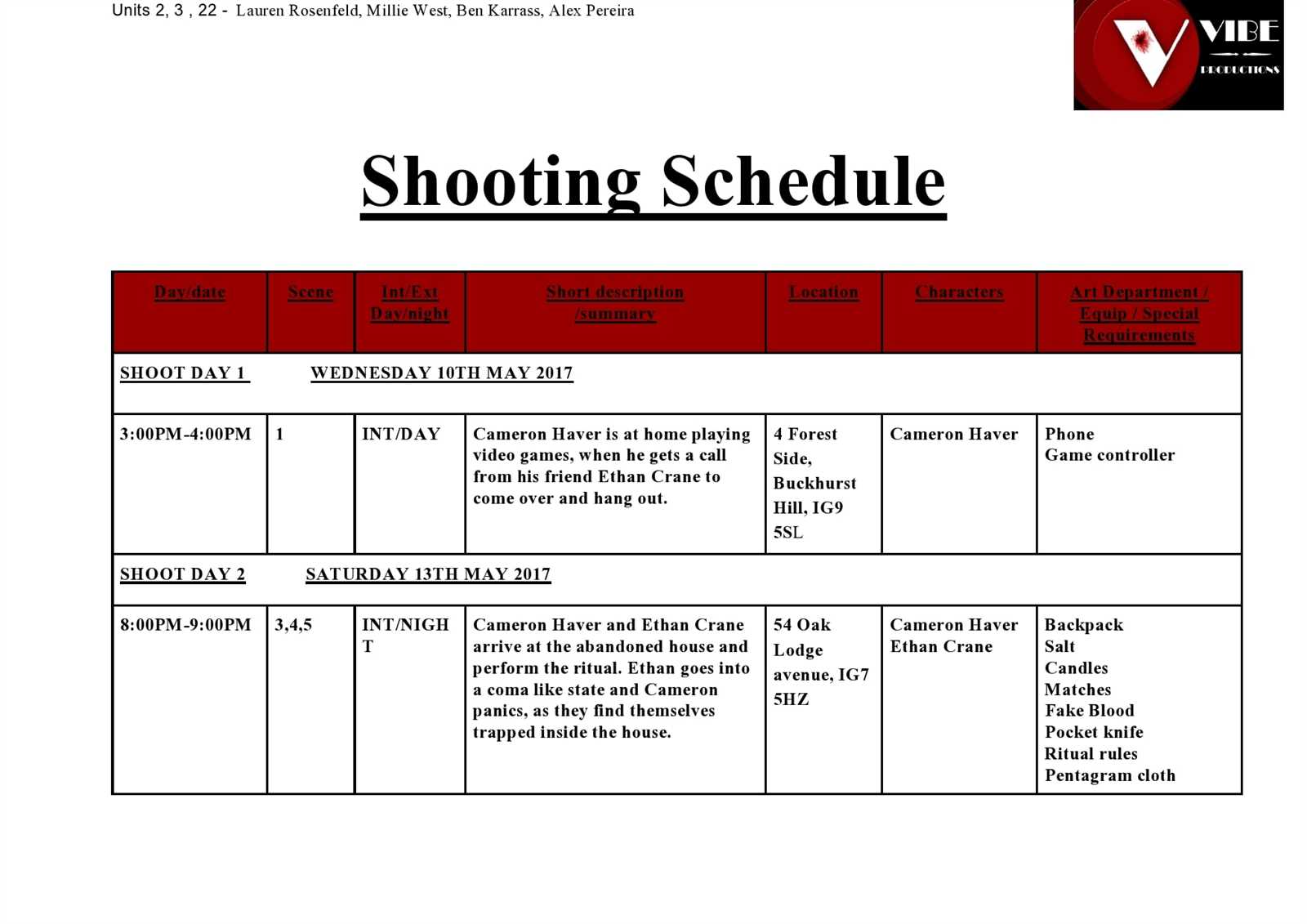 post production calendar template