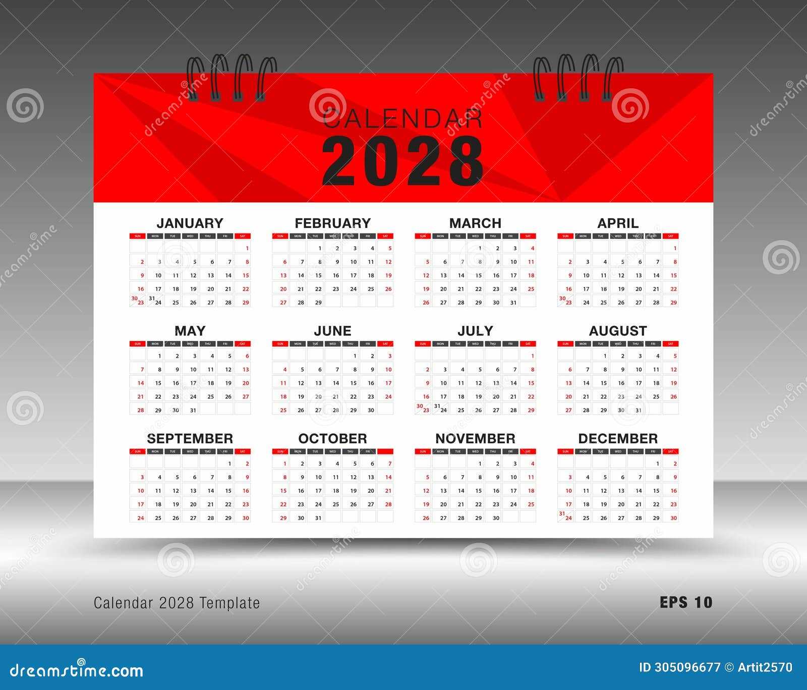 poster size calendar template