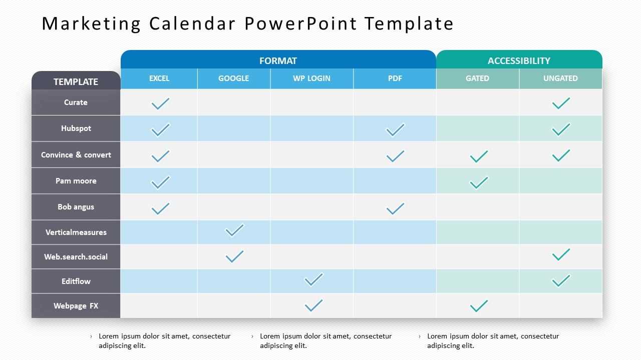 powerpoint marketing calendar template