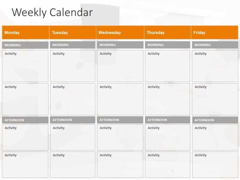 powerpoint weekly calendar template free