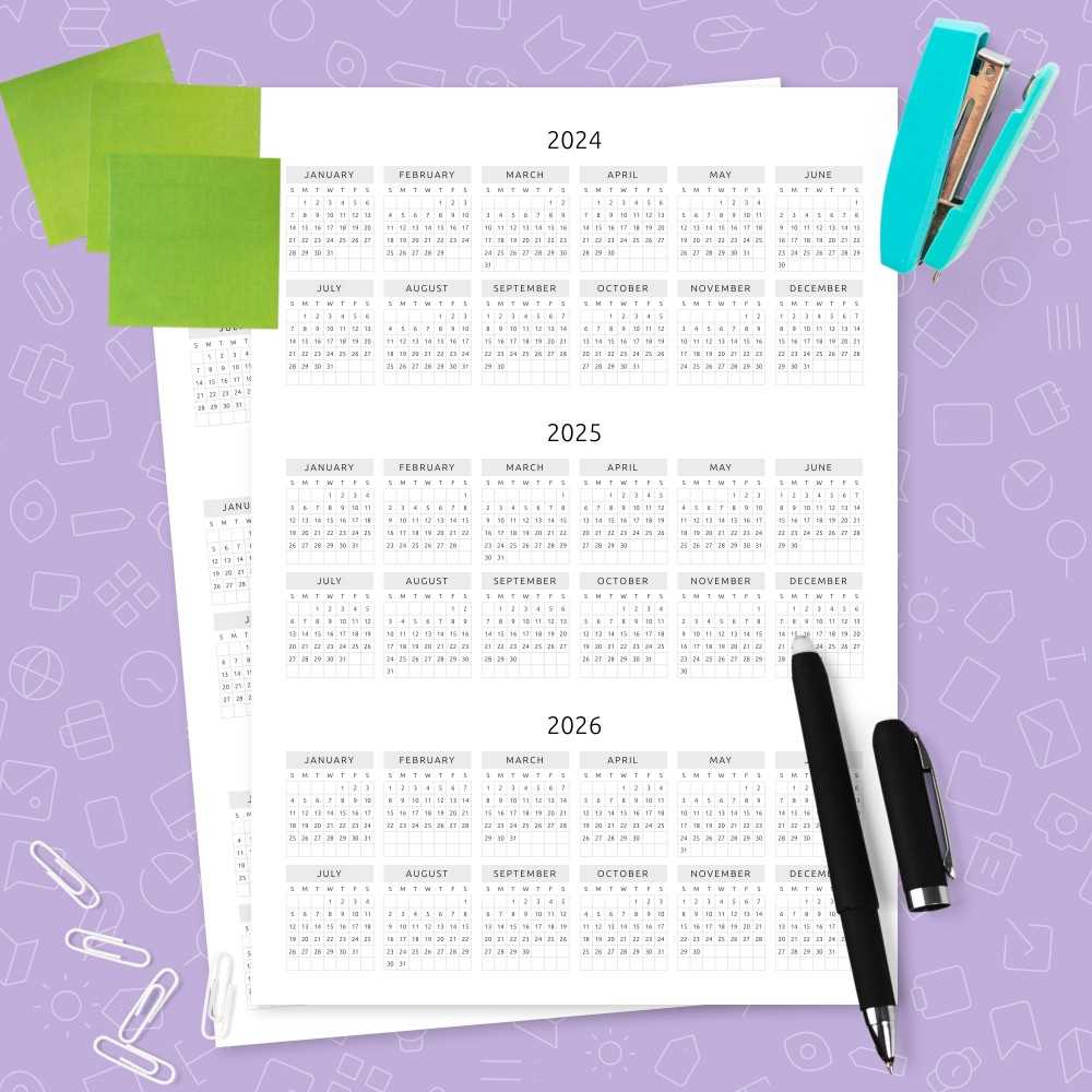 free annual calendar template