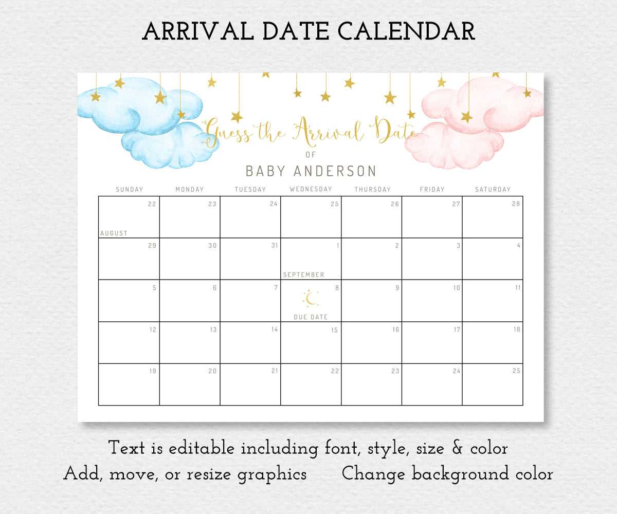 pregnancy announcement calendar template free