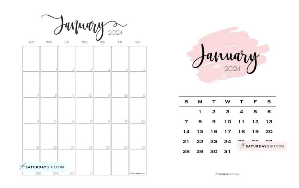 pretty monthly calendar template