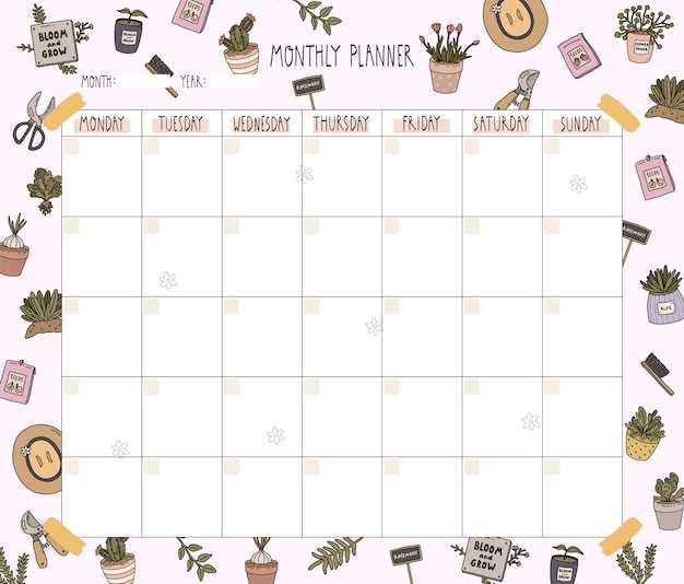 pretty monthly calendar template