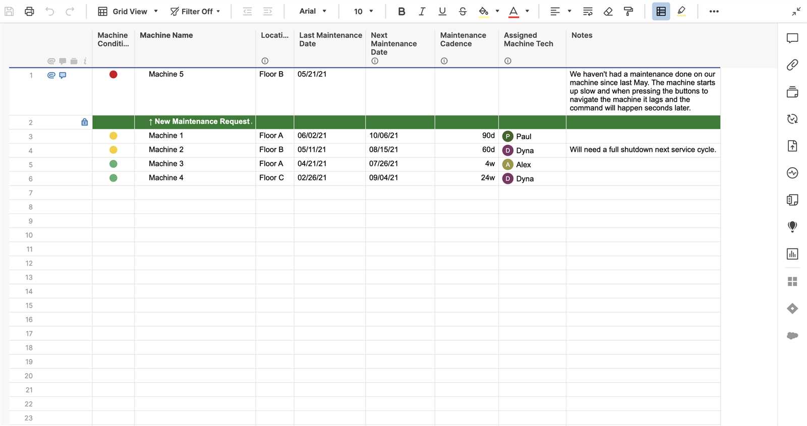 preventive maintenance calendar template