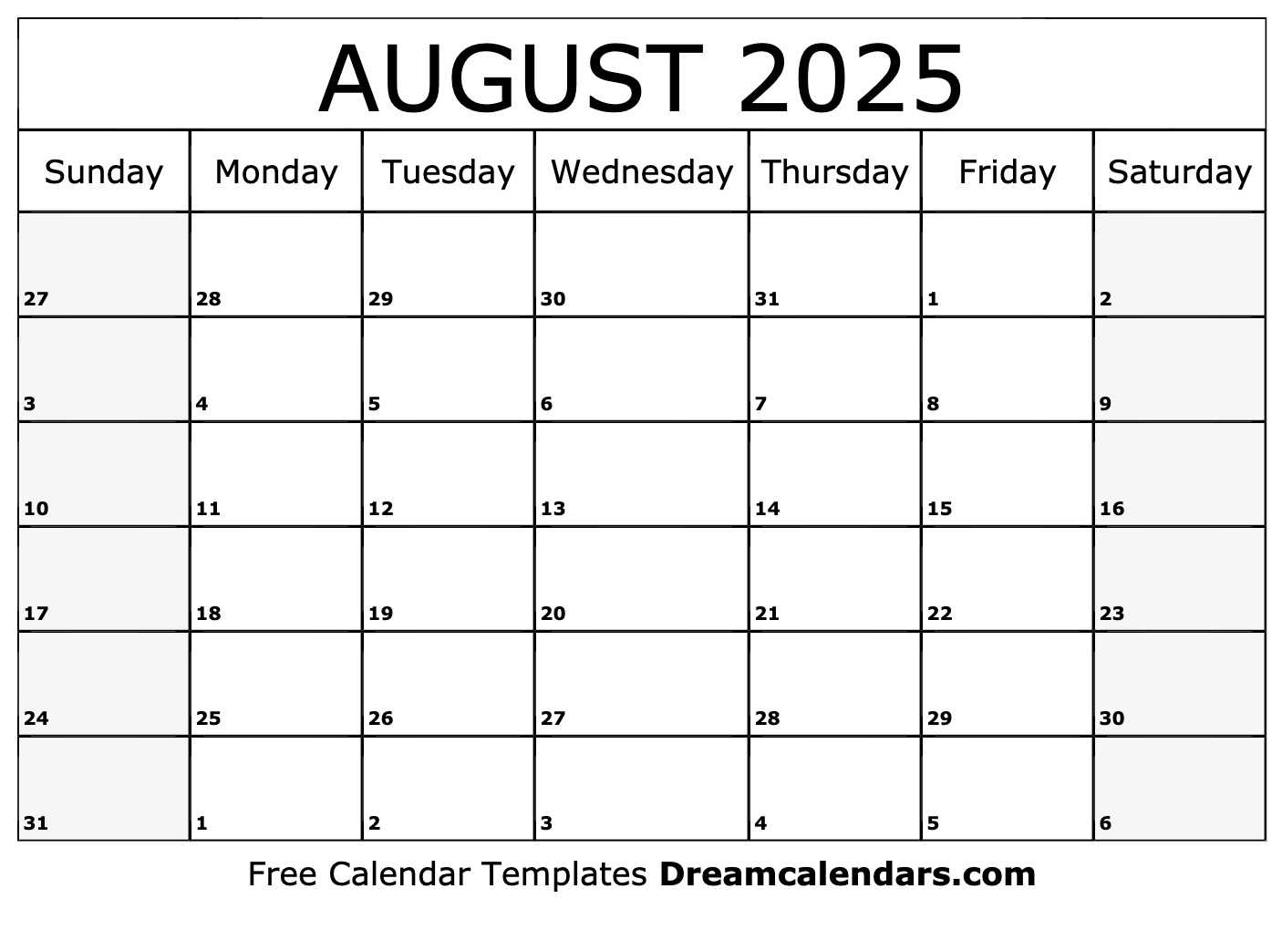 printable 2025 calendar templates