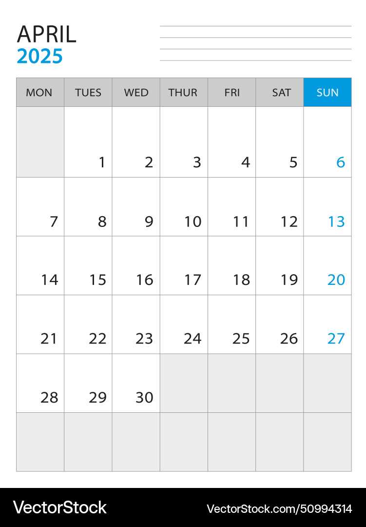 printable april 2026 calendar template