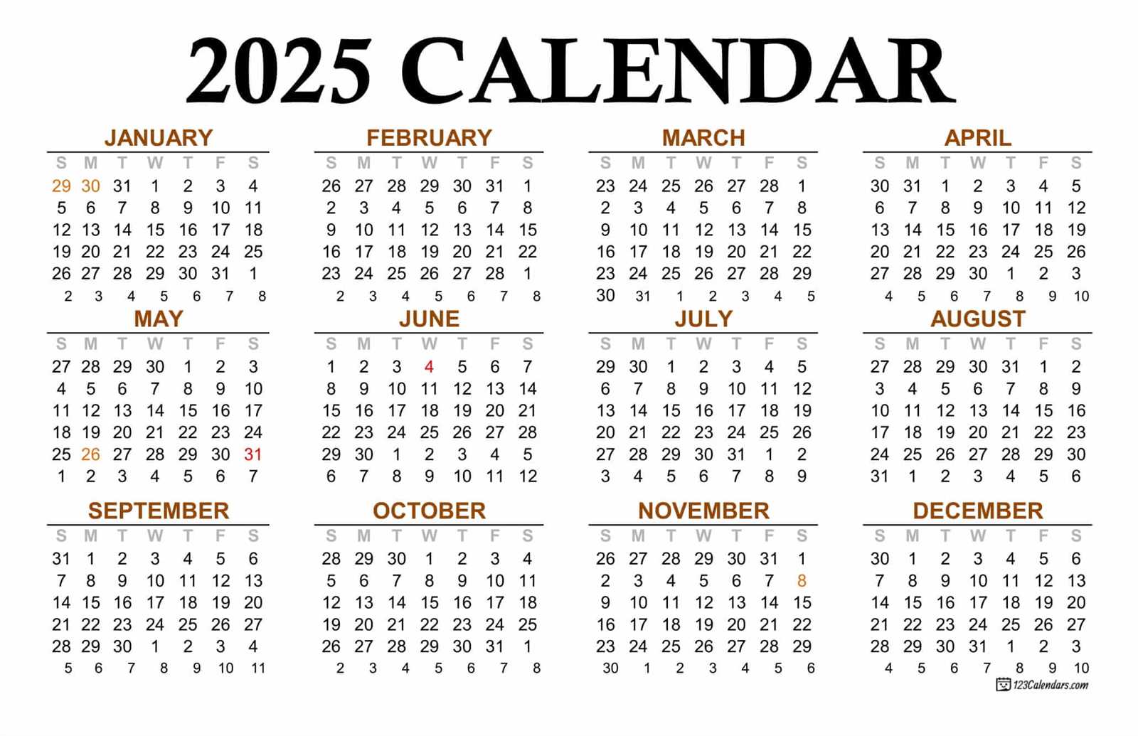 printable blank calendar template 2026