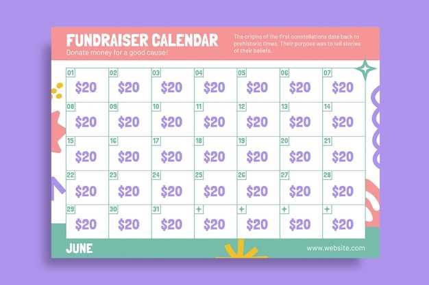 printable calendar fundraiser template