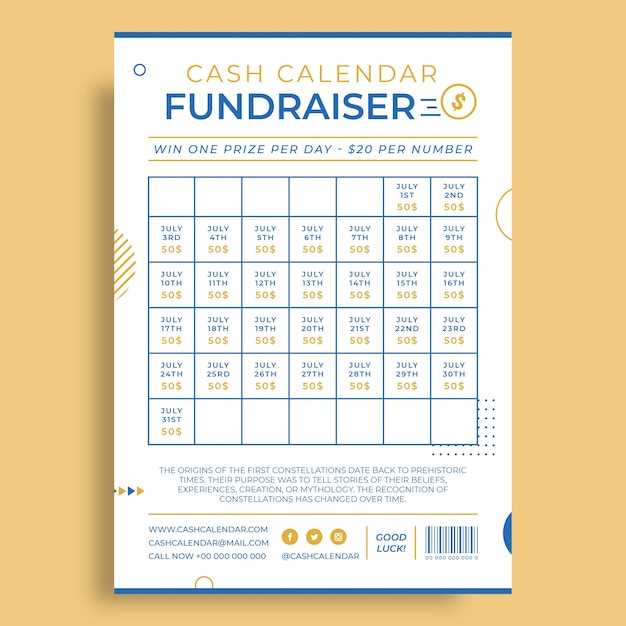 printable calendar fundraiser template