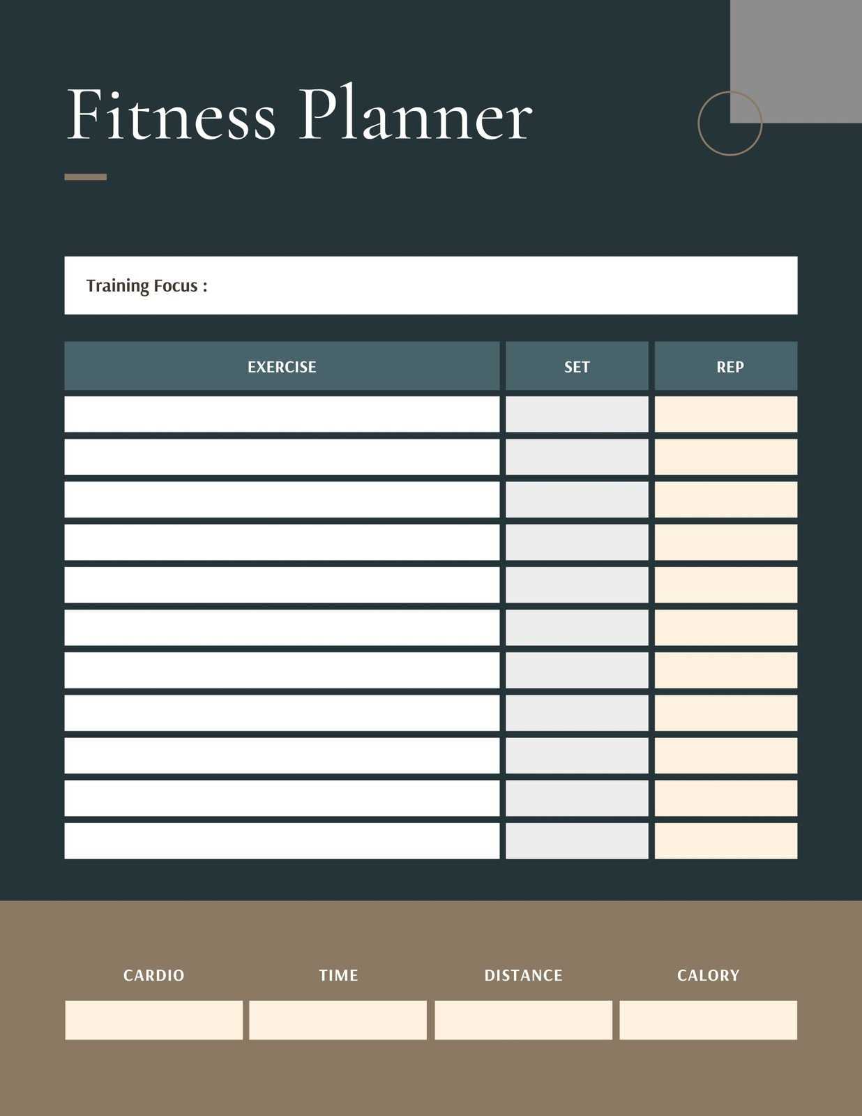 printable cute workout calendar template