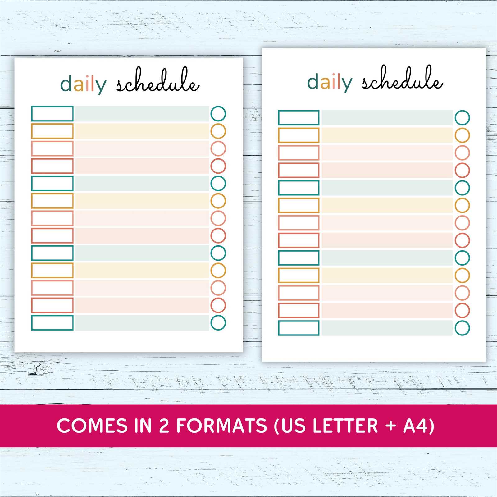 printable daily calendar template