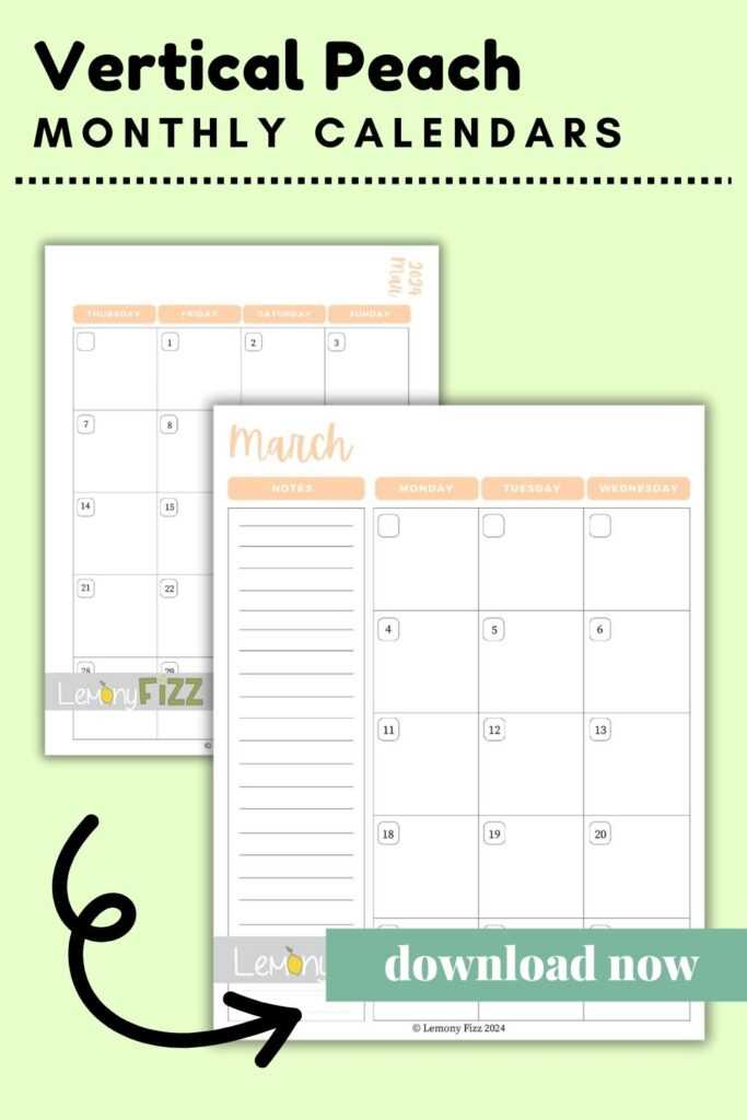 printable march calendar template