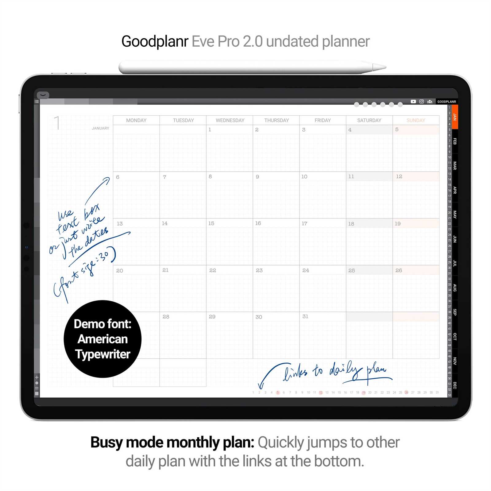 procreate calendar template free