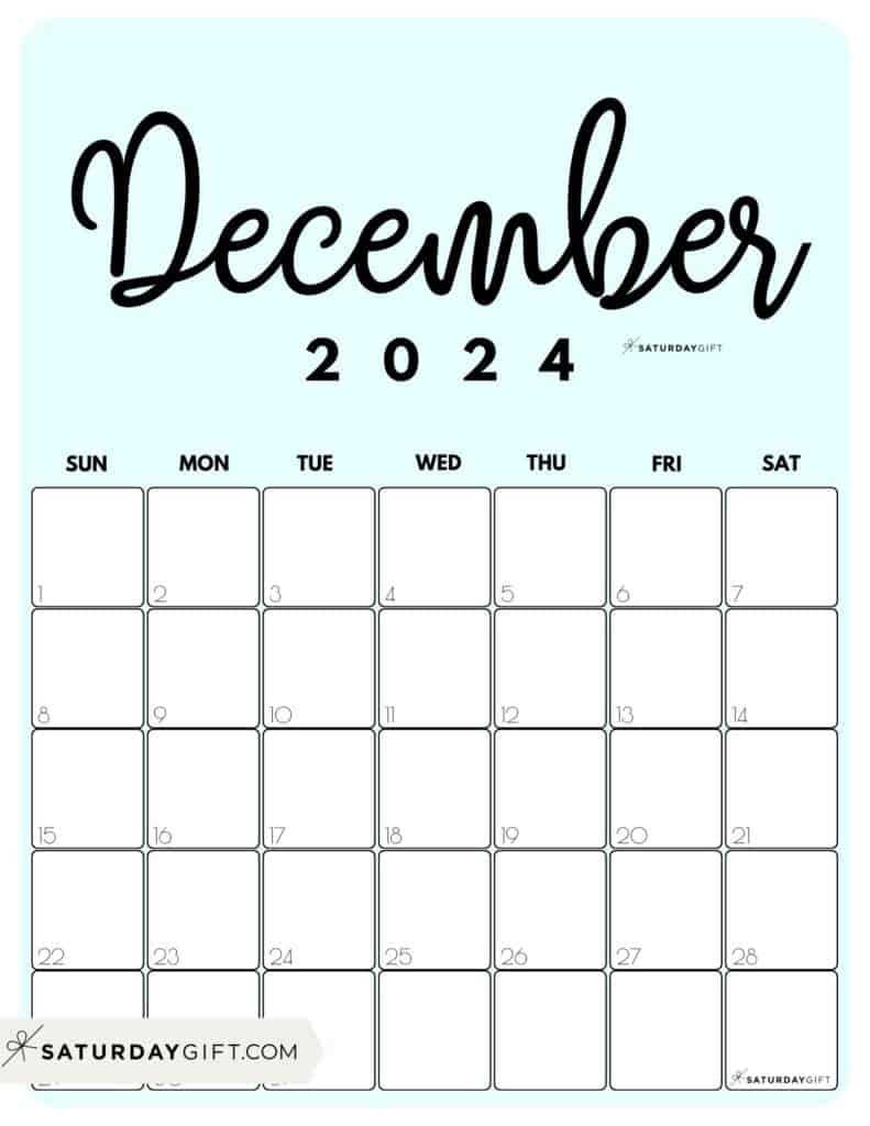 calendar december template